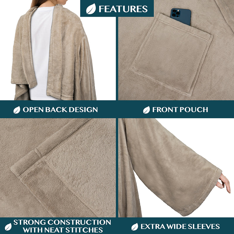 Blanket with Sleeves - Patch Pocket