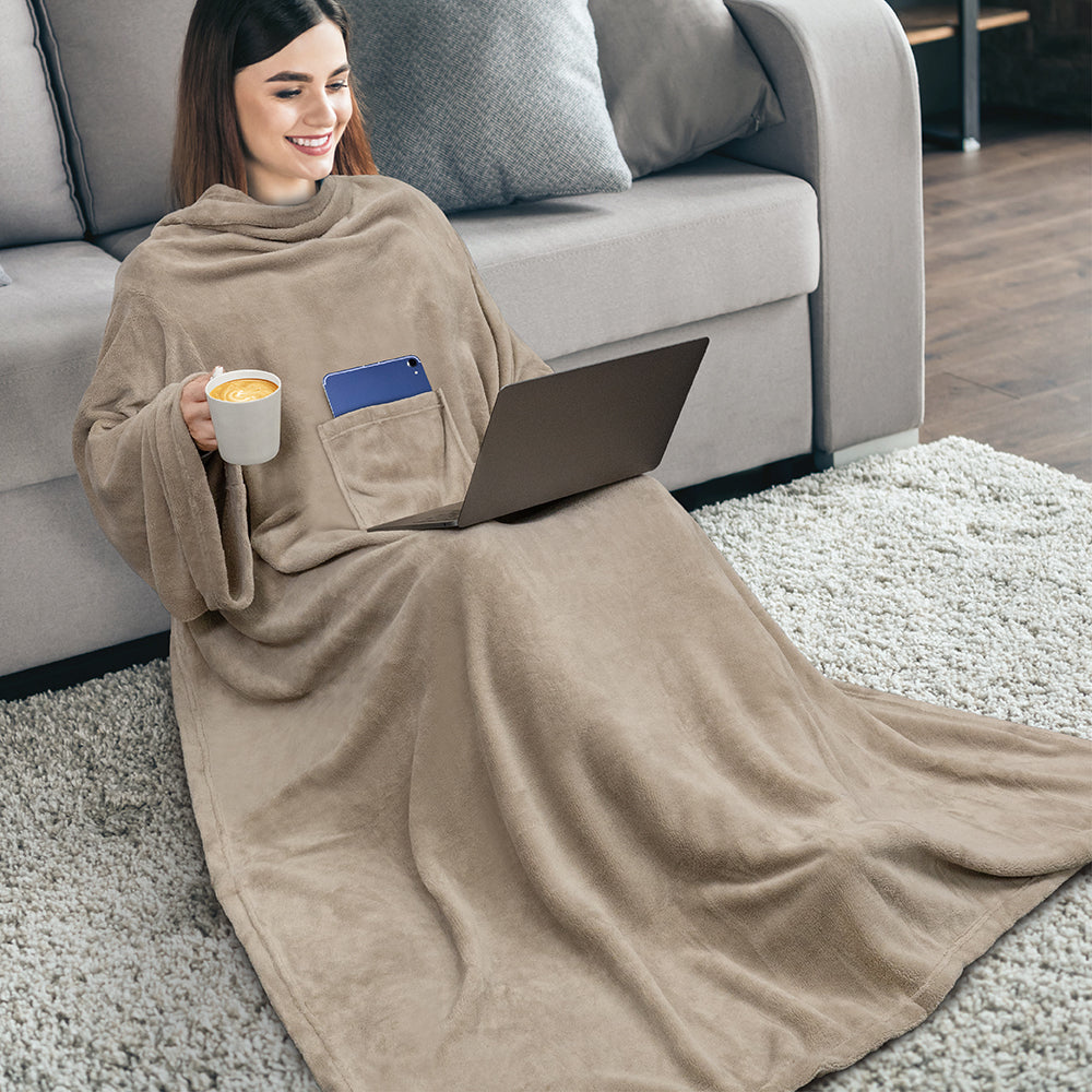Blanket with Sleeves - Patch Pocket