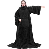 Sherpa Fluffy Blanket with Sleeves