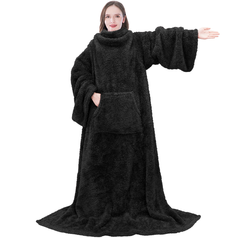 Sherpa Fluffy Blanket with Sleeves
