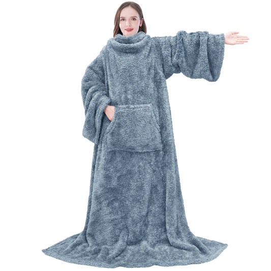 Sherpa Fluffy Blanket with Sleeves