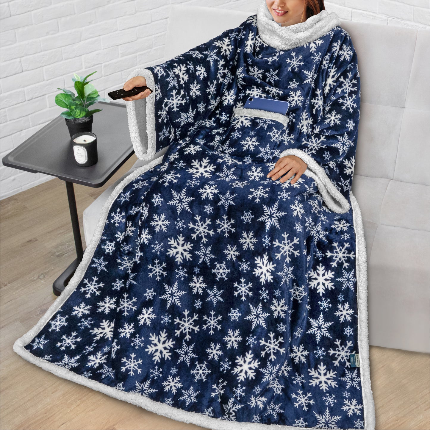Blanket with Sleeves - Patch Pocket