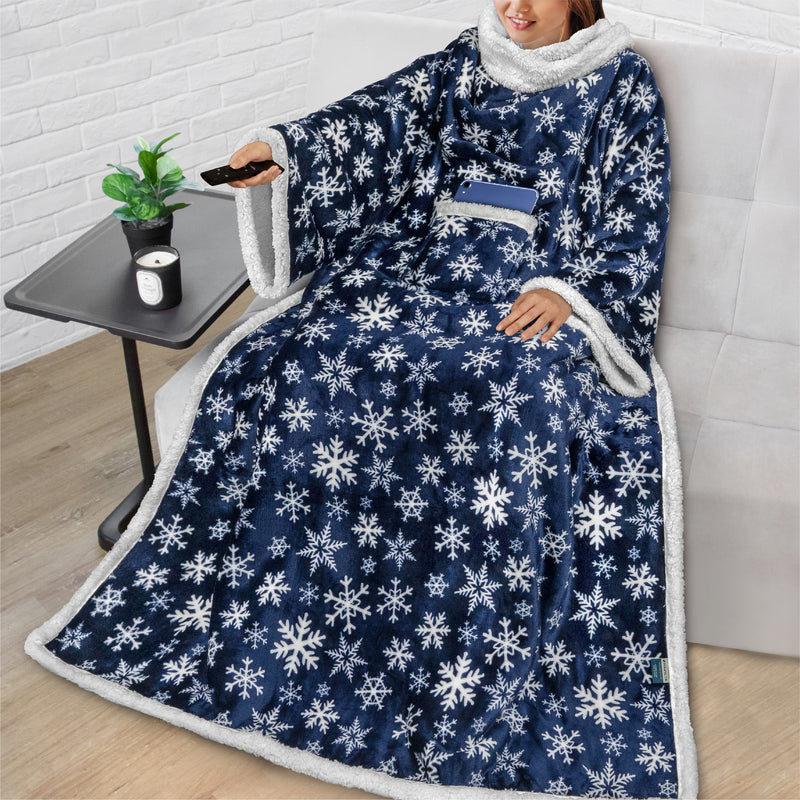 Blanket with Sleeves - Patch Pocket