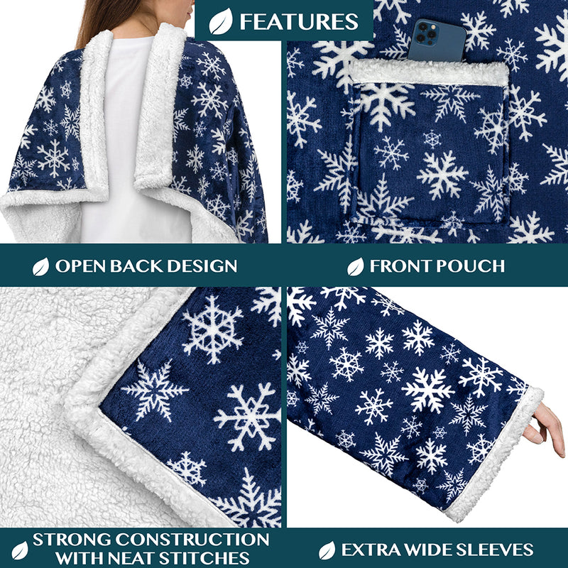Blanket with Sleeves - Patch Pocket