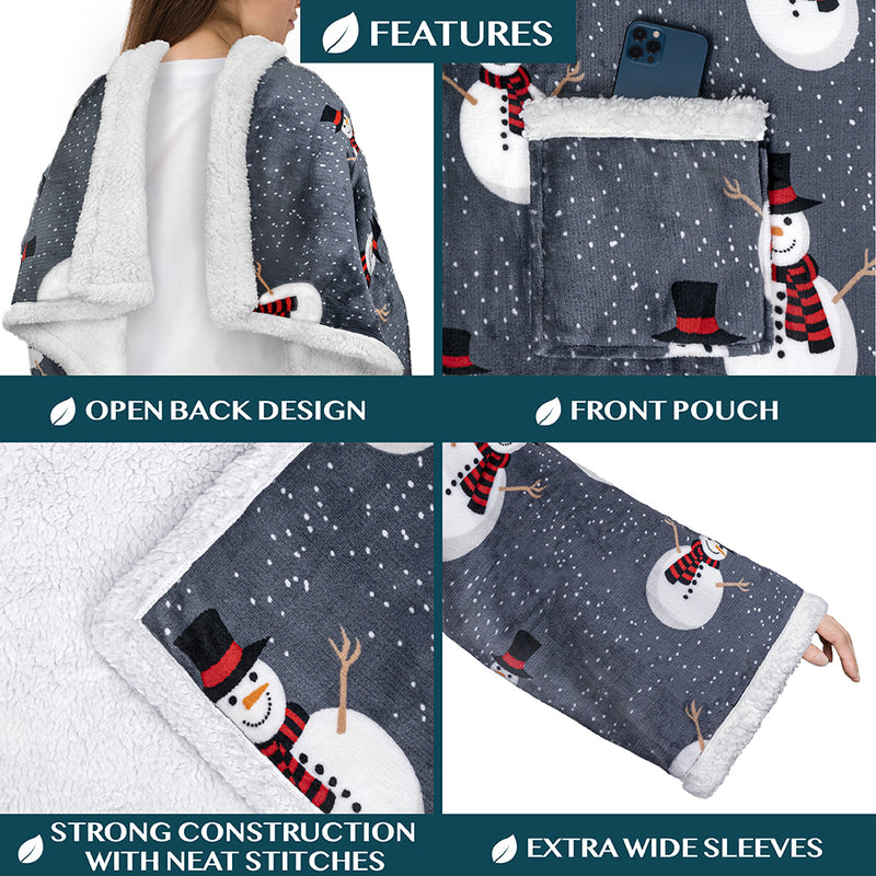 Blanket with Sleeves - Patch Pocket