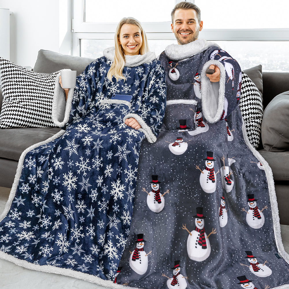 Blanket with Sleeves - Patch Pocket