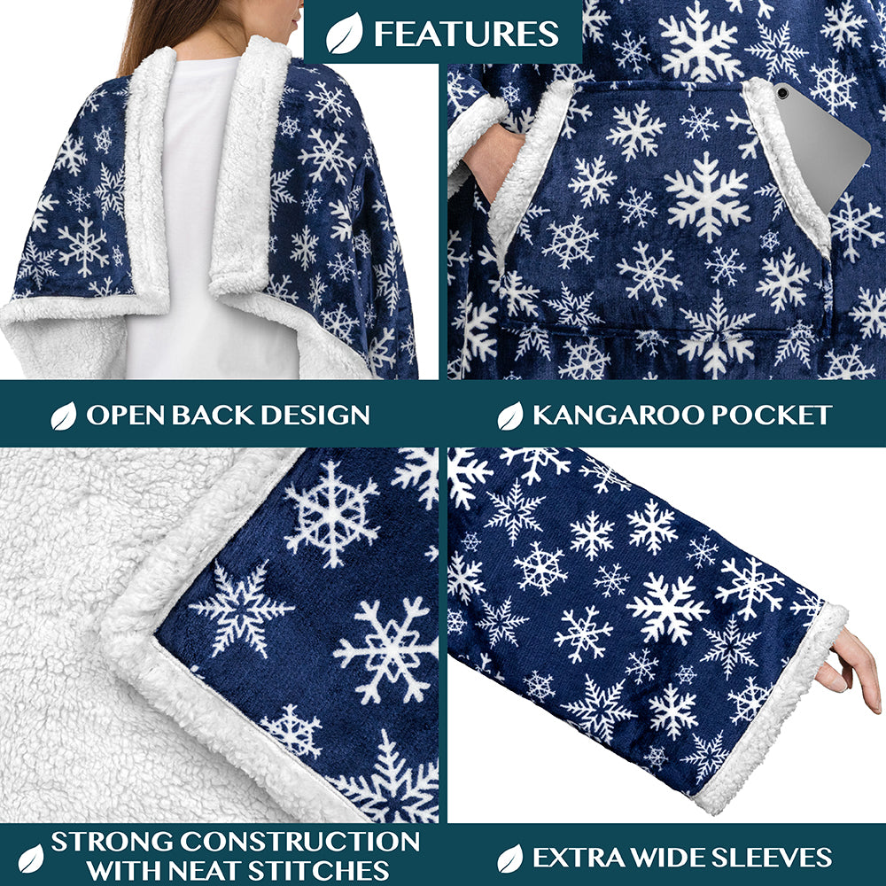 Blanket with Sleeves - Kangaroo Pocket