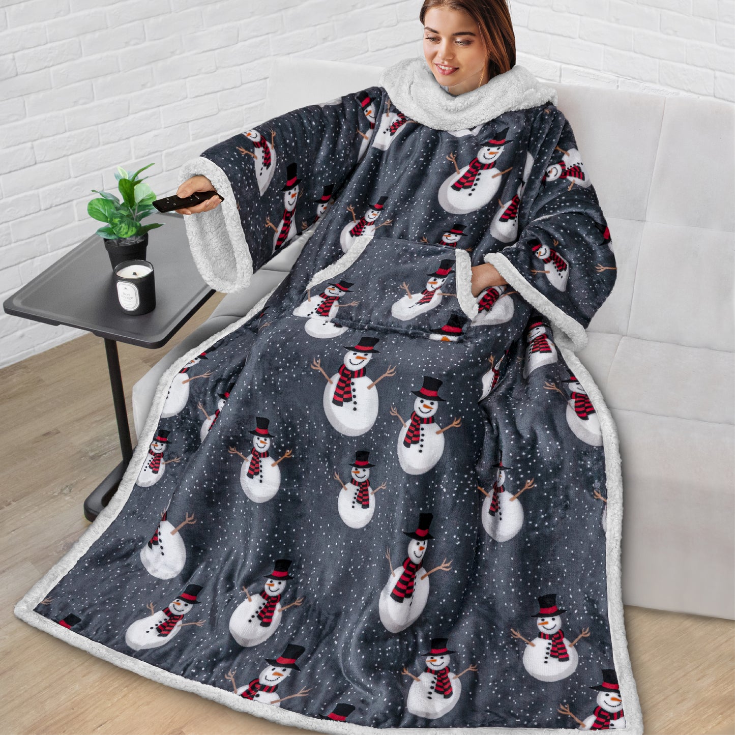 Blanket with Sleeves - Kangaroo Pocket