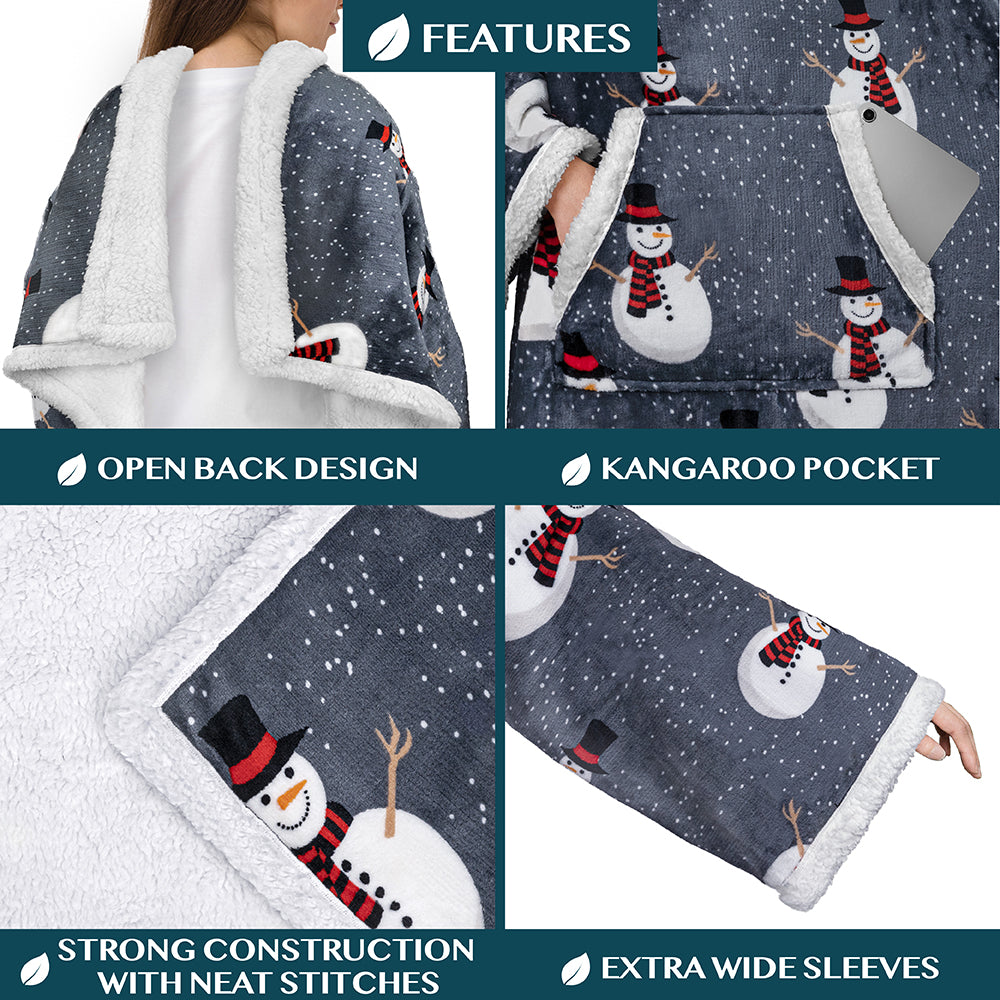 Blanket with Sleeves - Kangaroo Pocket