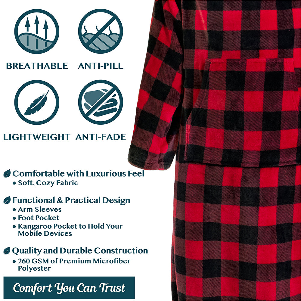 Blanket with Sleeves - Foot Pockets