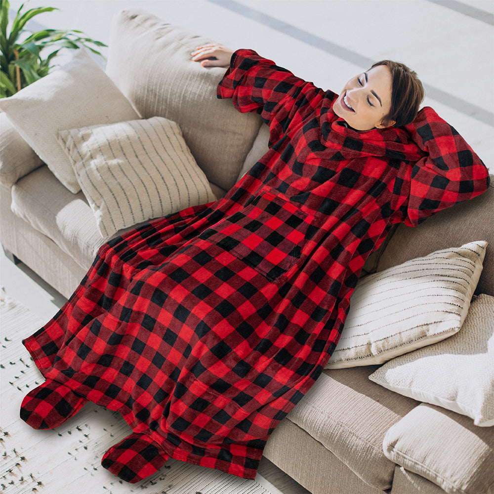 Blanket with Sleeves - Foot Pockets