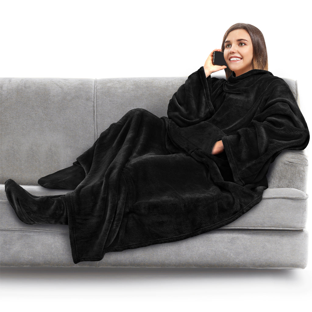 Blanket with Sleeves - Foot Pockets