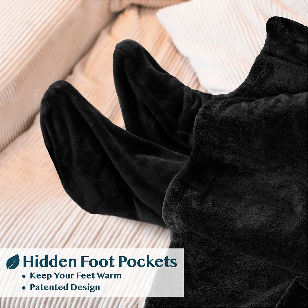 Blanket with Sleeves - Foot Pockets