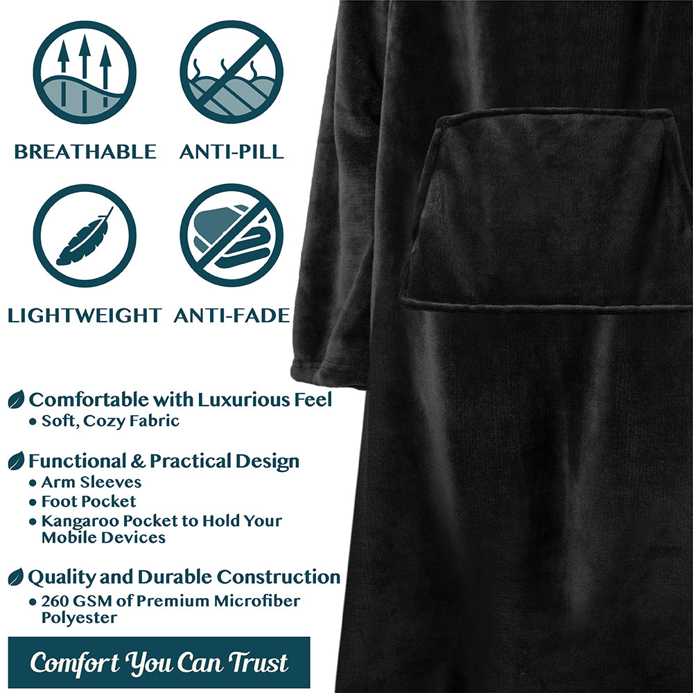 Blanket with Sleeves - Foot Pockets