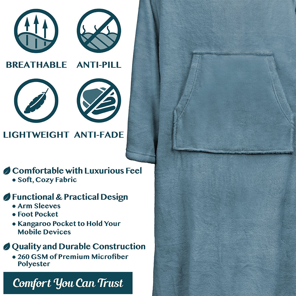 Blanket with Sleeves - Foot Pockets
