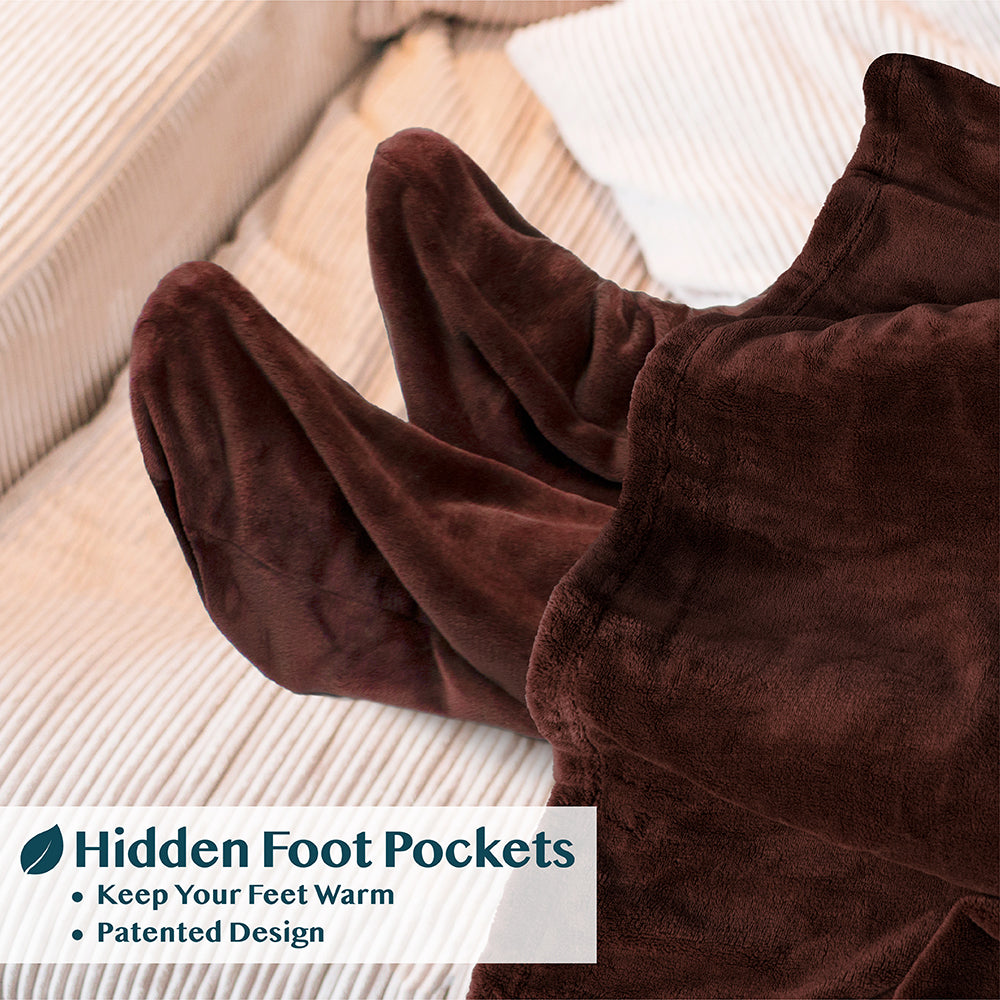 Blanket with Sleeves - Foot Pockets