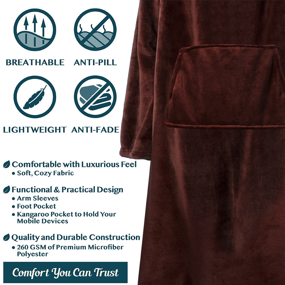Blanket with Sleeves - Foot Pockets