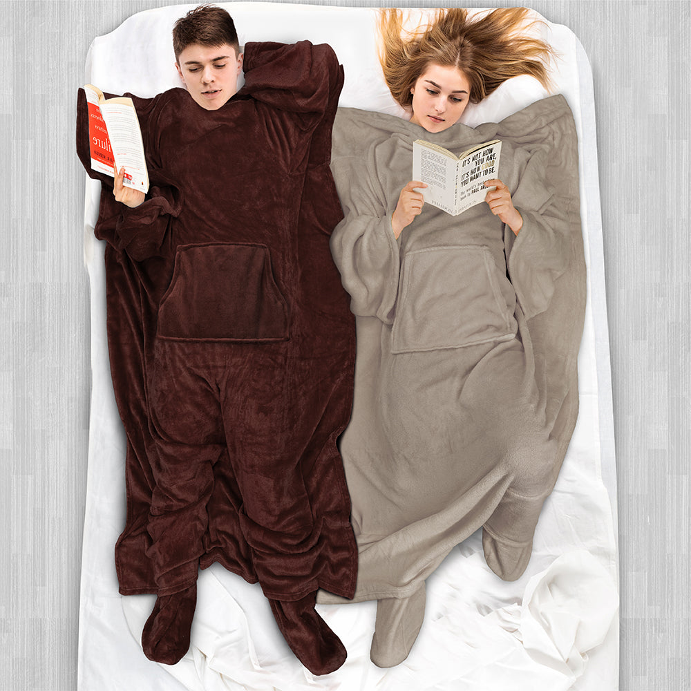 Blanket with Sleeves - Foot Pockets