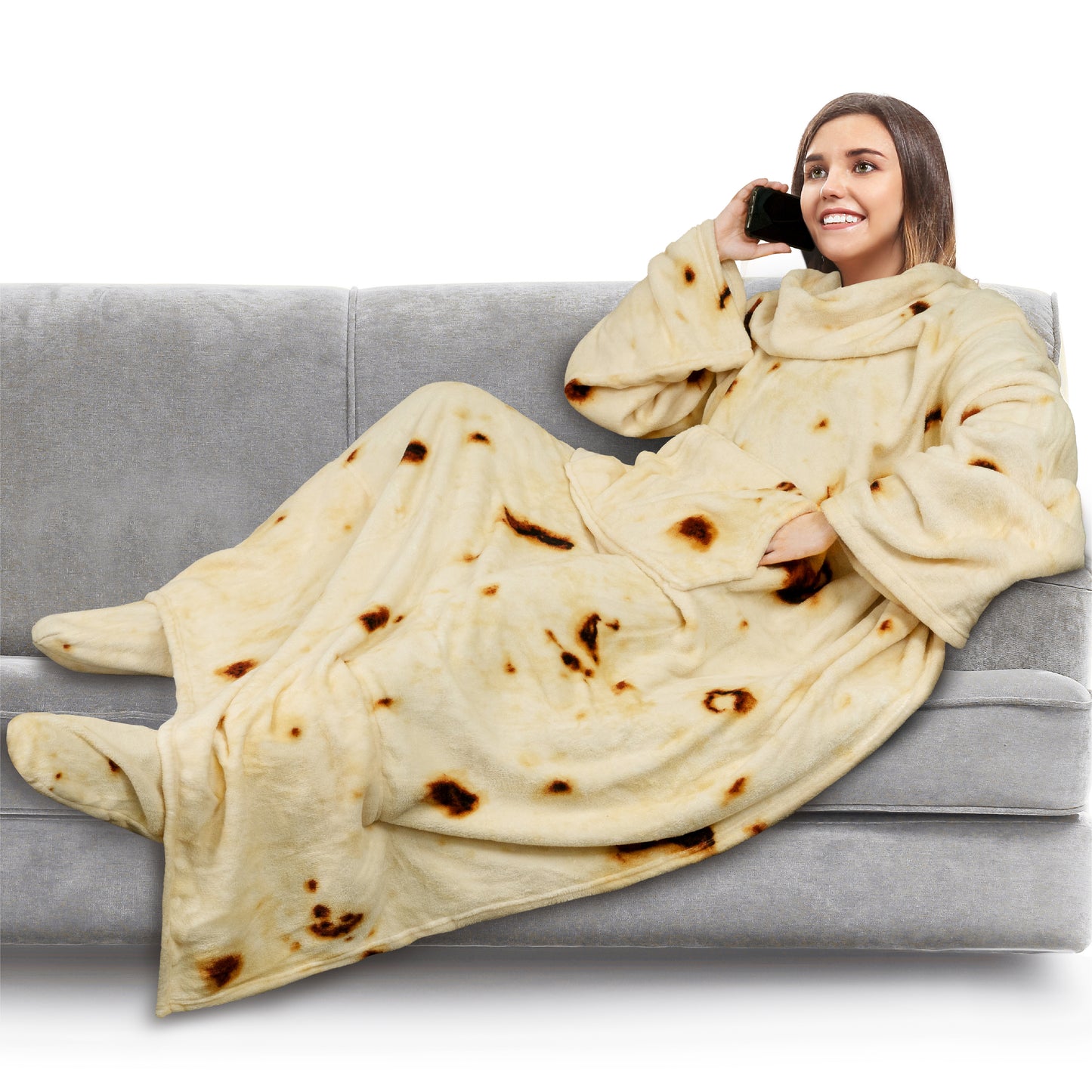 Blanket with Sleeves - Foot Pockets