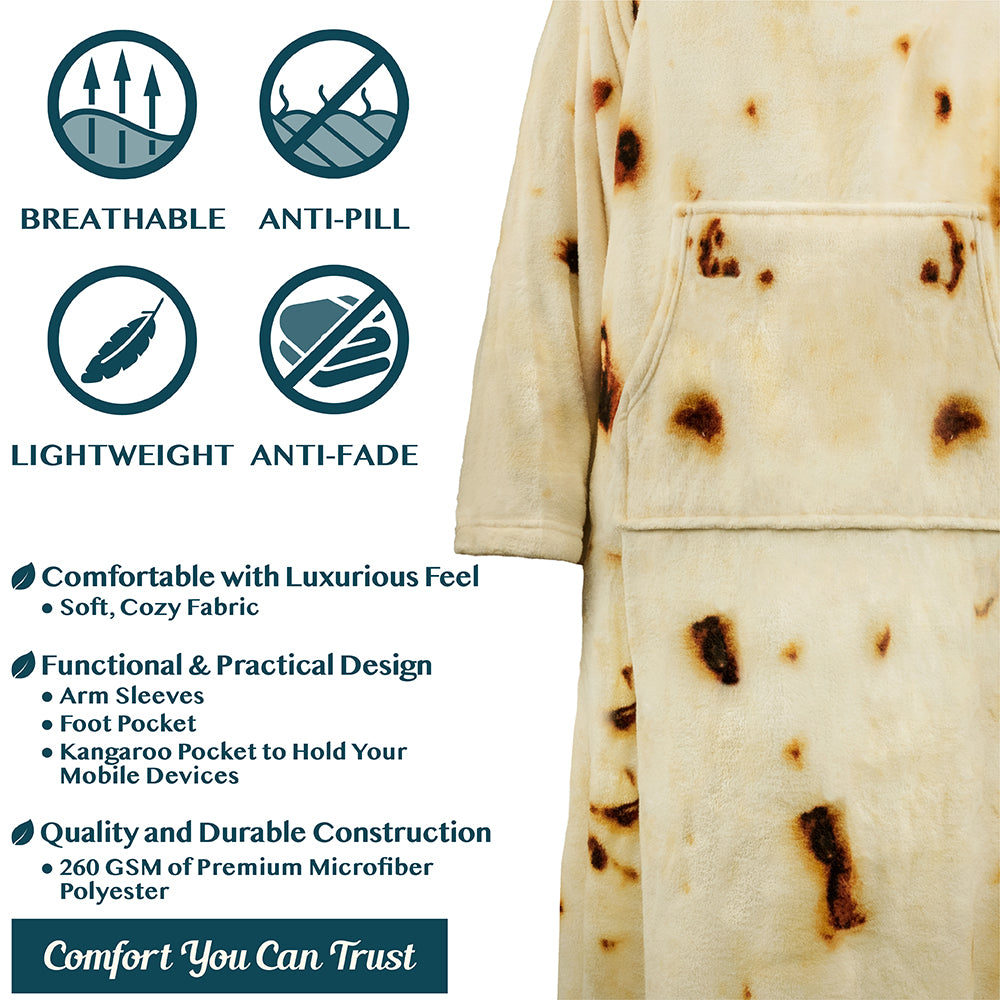 Blanket with Sleeves - Foot Pockets
