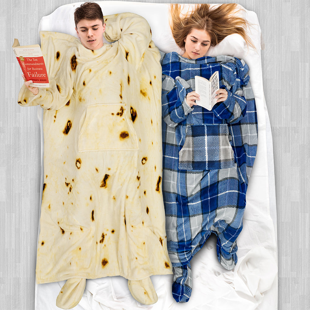 Blanket with Sleeves - Foot Pockets