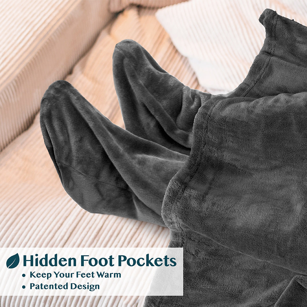Blanket with Sleeves - Foot Pockets
