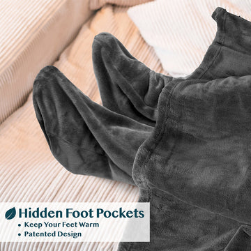 Blanket with Sleeves - Foot Pockets