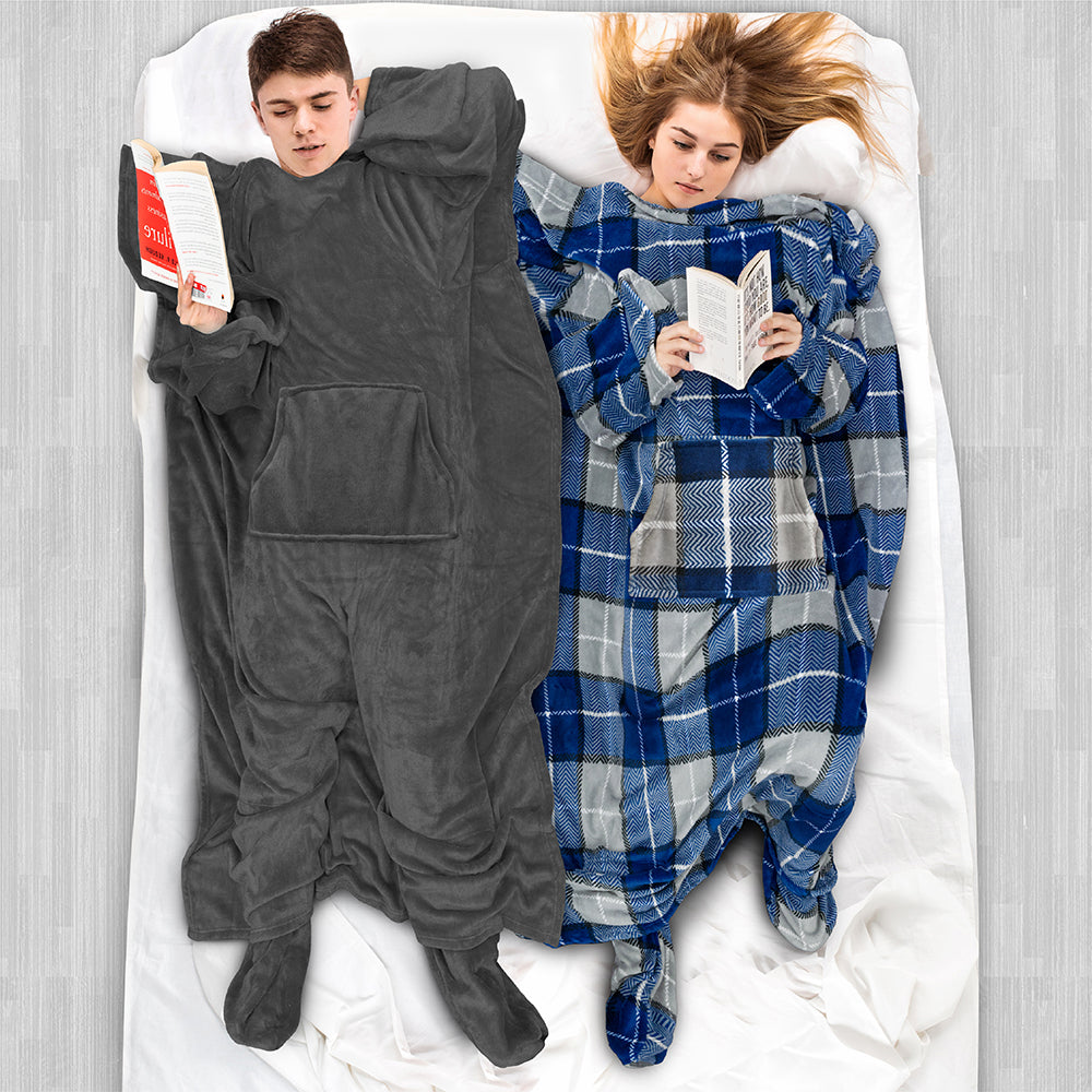 Blanket with Sleeves - Foot Pockets