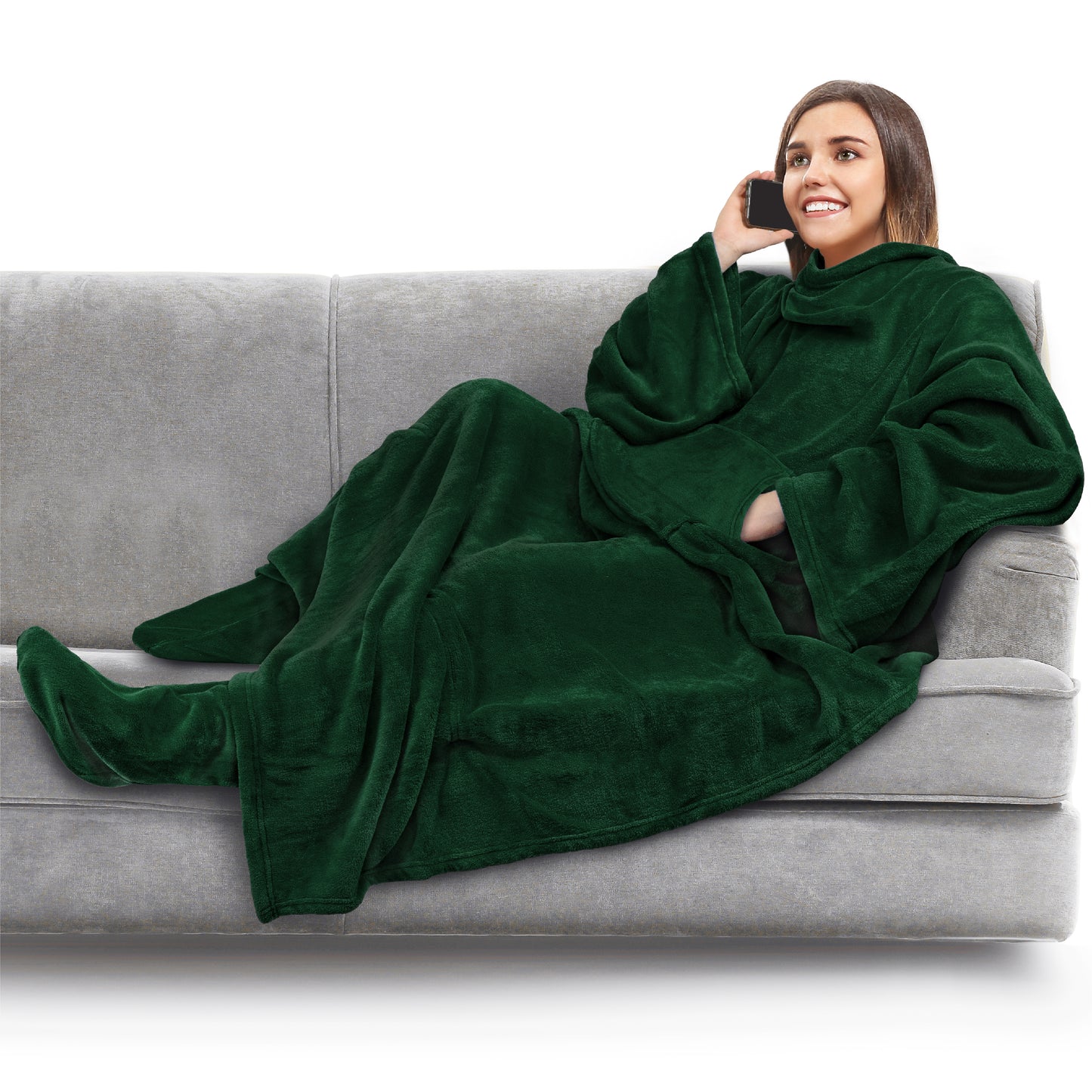 Blanket with Sleeves - Foot Pockets