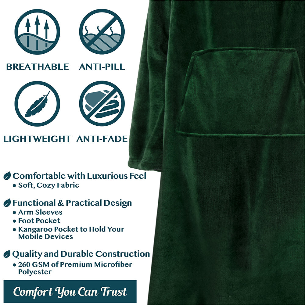 Blanket with Sleeves - Foot Pockets