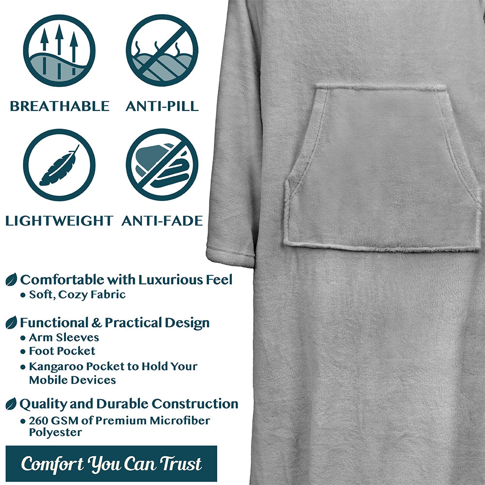 Blanket with Sleeves - Foot Pockets