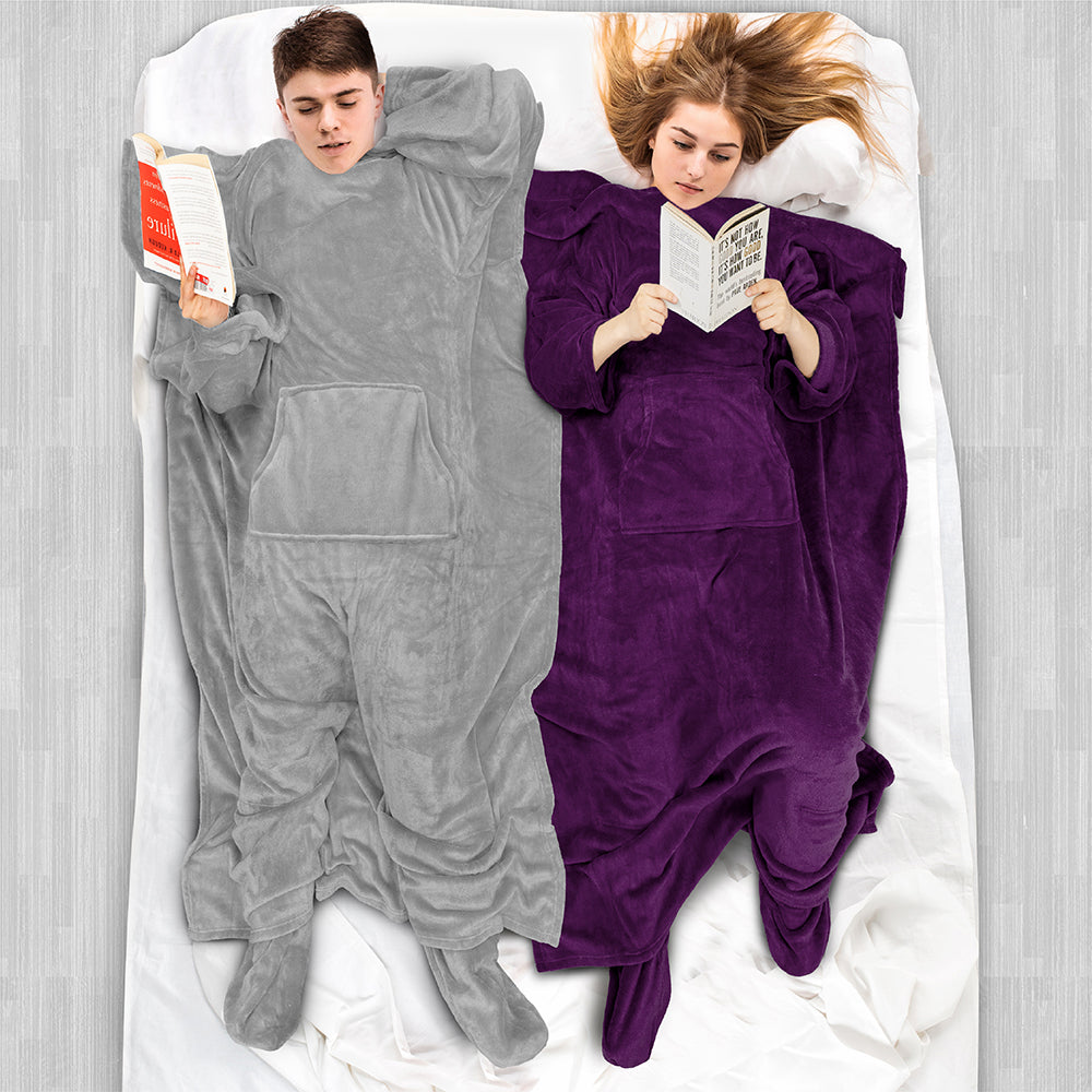 Blanket with Sleeves - Foot Pockets