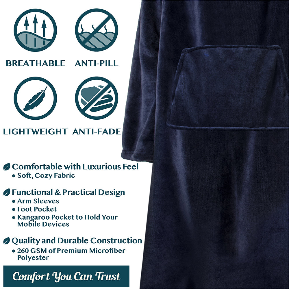 Blanket with Sleeves - Foot Pockets