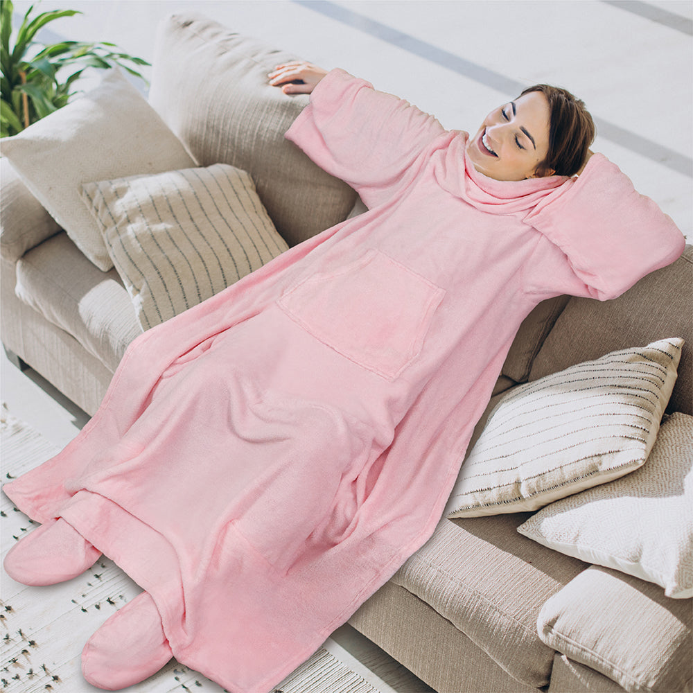 Blanket with Sleeves - Foot Pockets