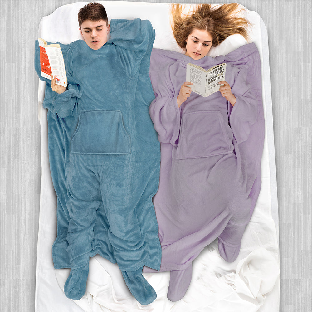 Blanket with Sleeves - Foot Pockets