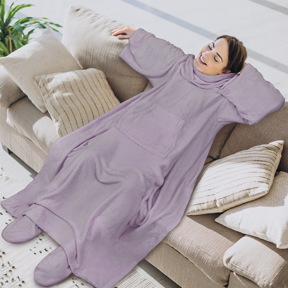 Blanket with Sleeves - Foot Pockets