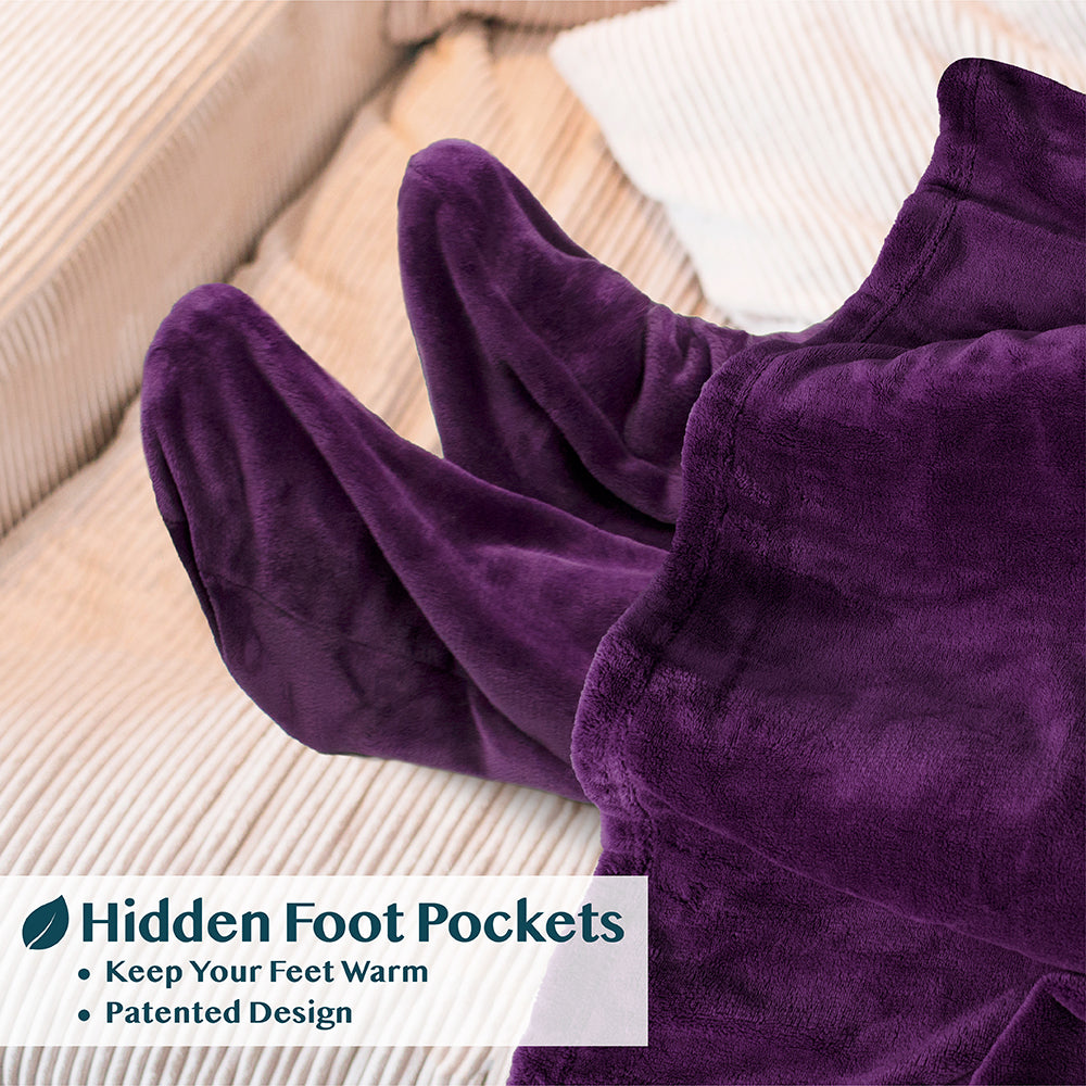 Blanket with Sleeves - Foot Pockets