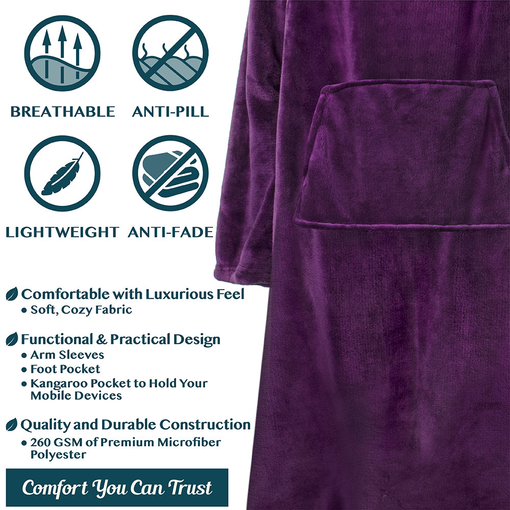 Blanket with Sleeves - Foot Pockets