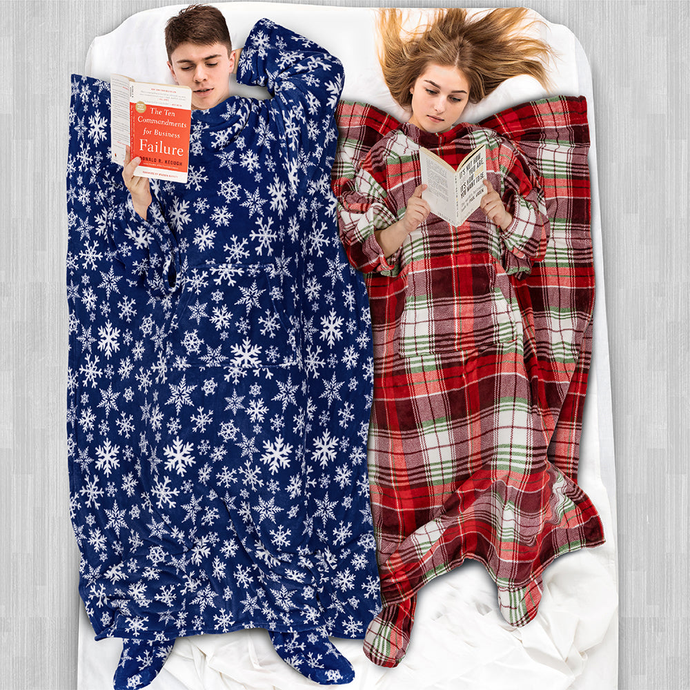 Blanket with Sleeves - Foot Pockets