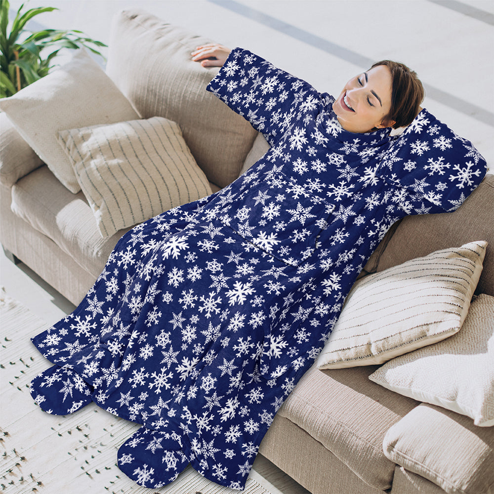 Blanket with Sleeves - Foot Pockets