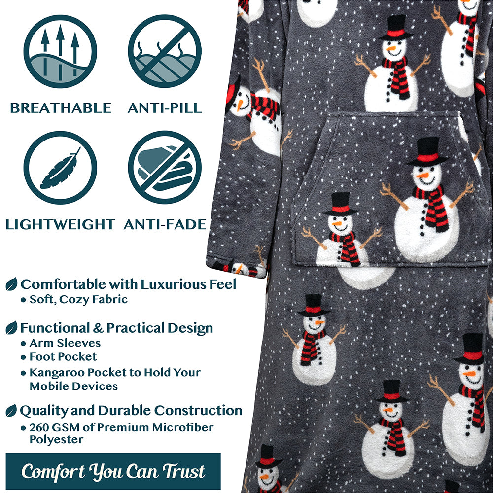 Blanket with Sleeves - Foot Pockets