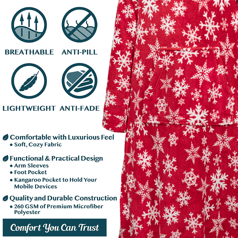 Blanket with Sleeves - Foot Pockets