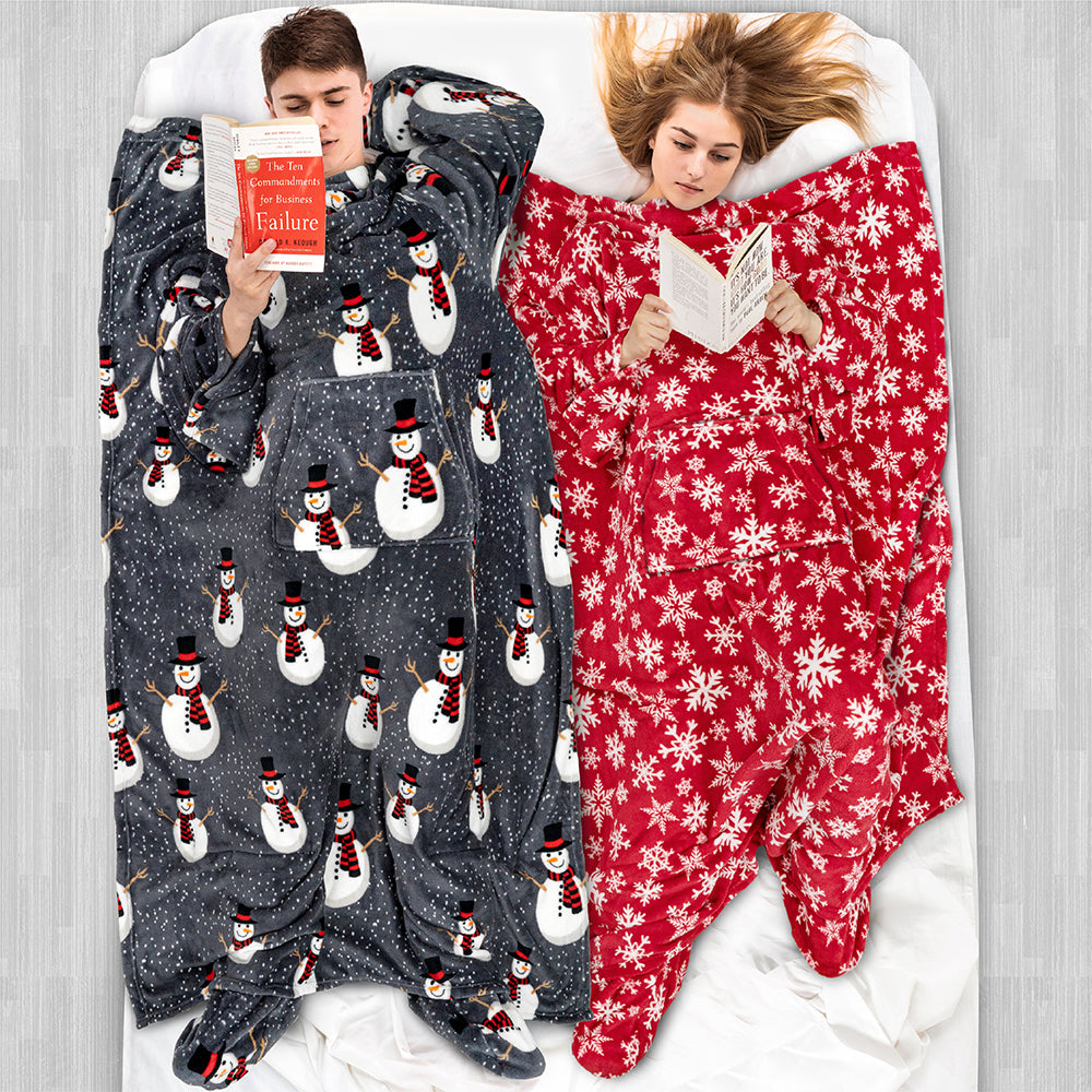 Blanket with Sleeves - Foot Pockets