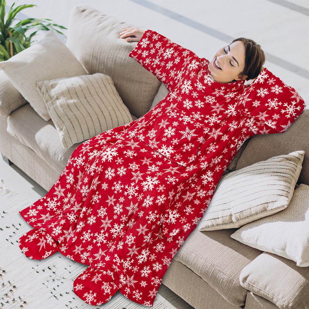 Blanket with Sleeves - Foot Pockets
