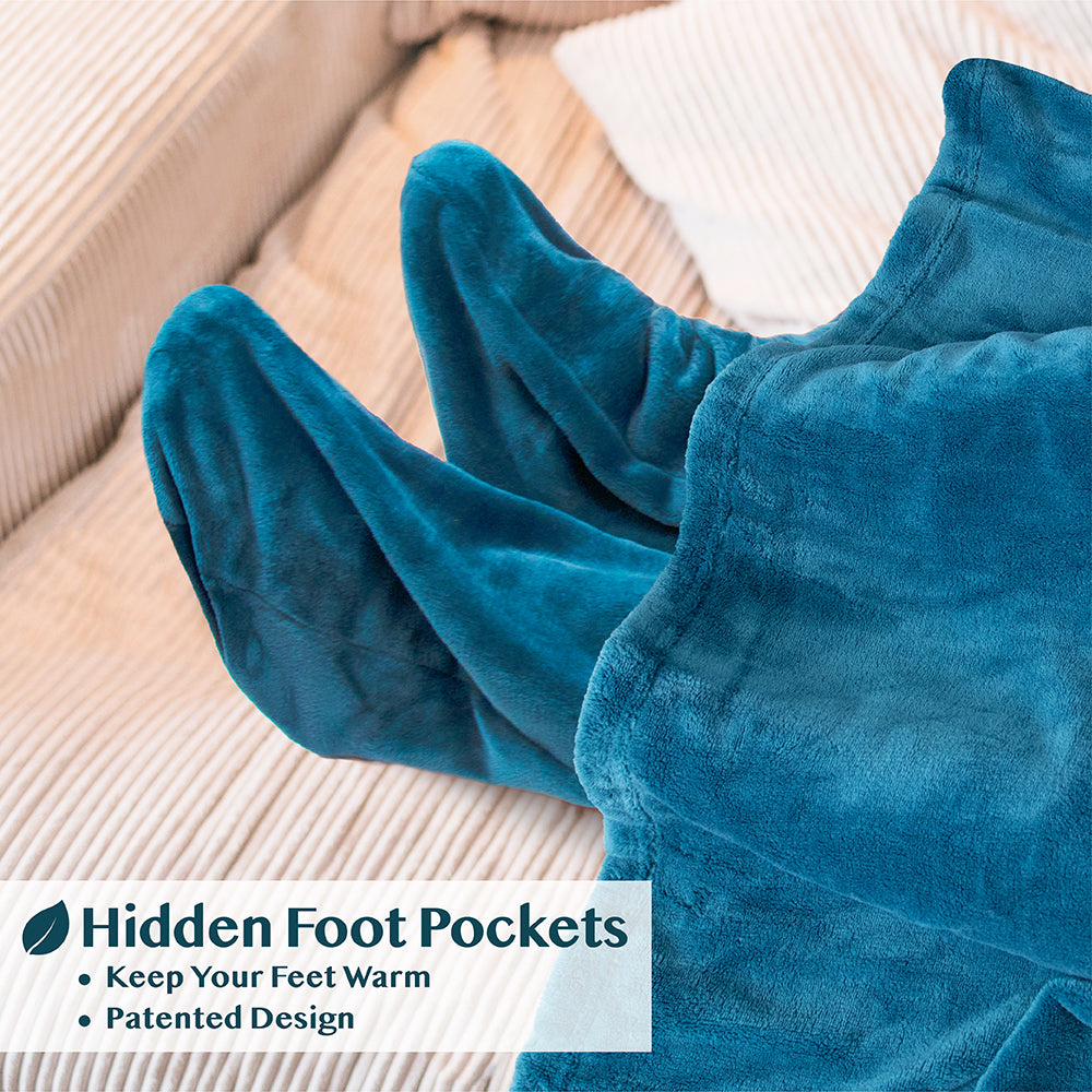 Blanket with Sleeves - Foot Pockets