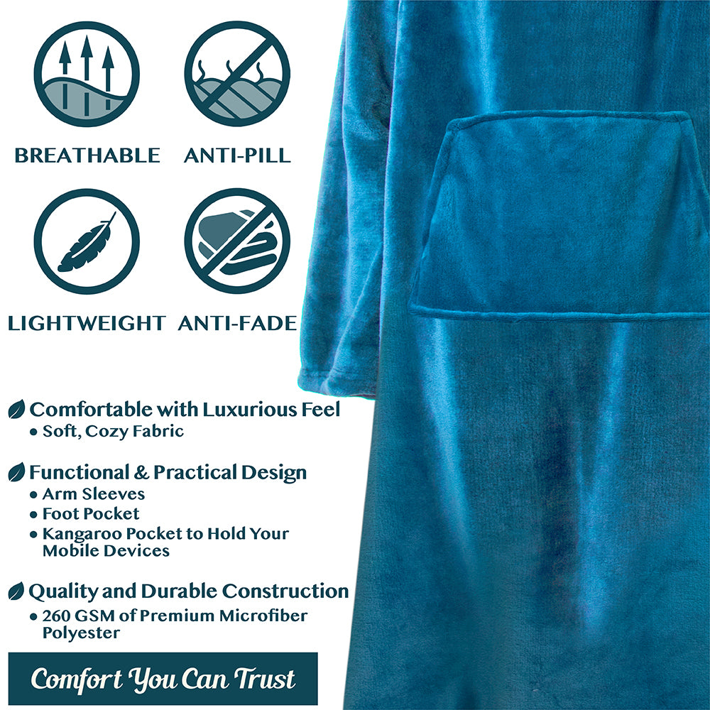 Blanket with Sleeves - Foot Pockets