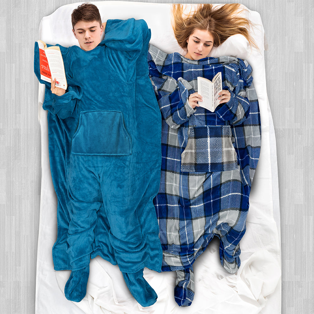 Blanket with Sleeves - Foot Pockets