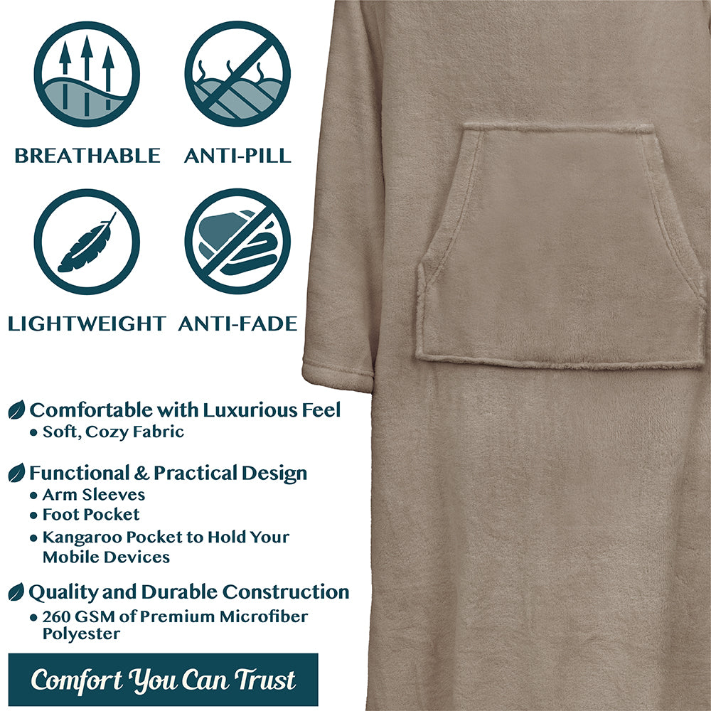 Blanket with Sleeves - Foot Pockets
