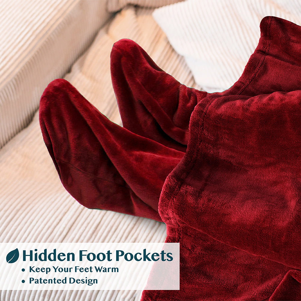 Blanket with Sleeves - Foot Pockets