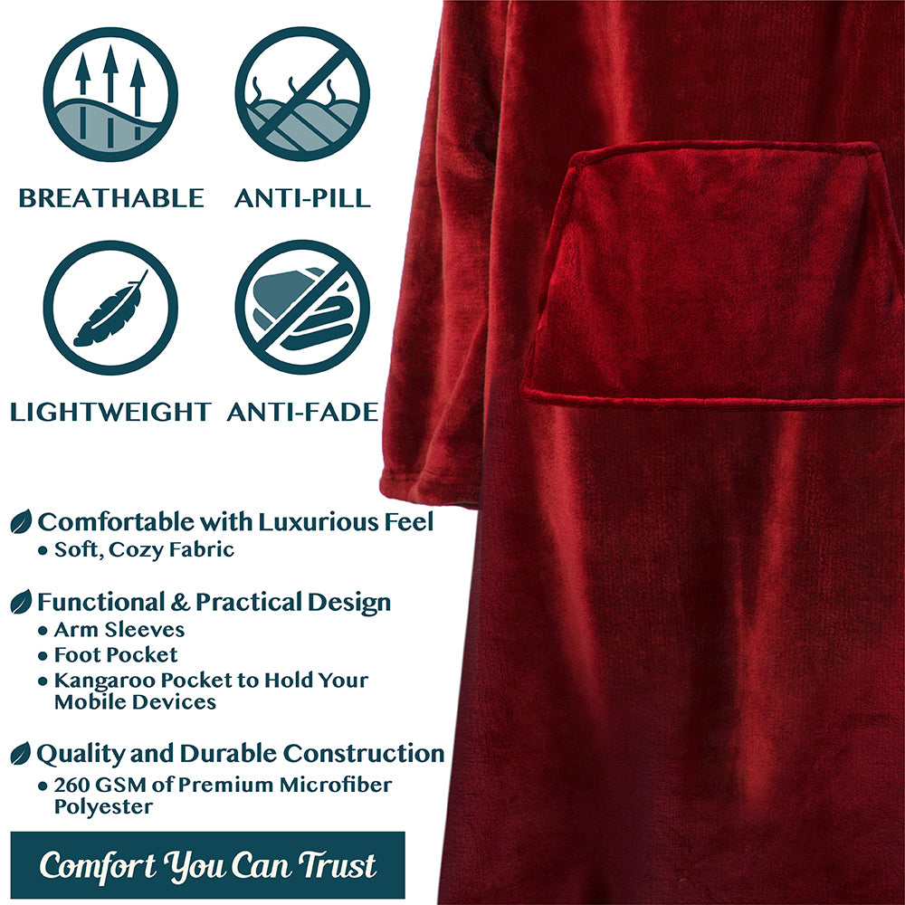 Blanket with Sleeves - Foot Pockets
